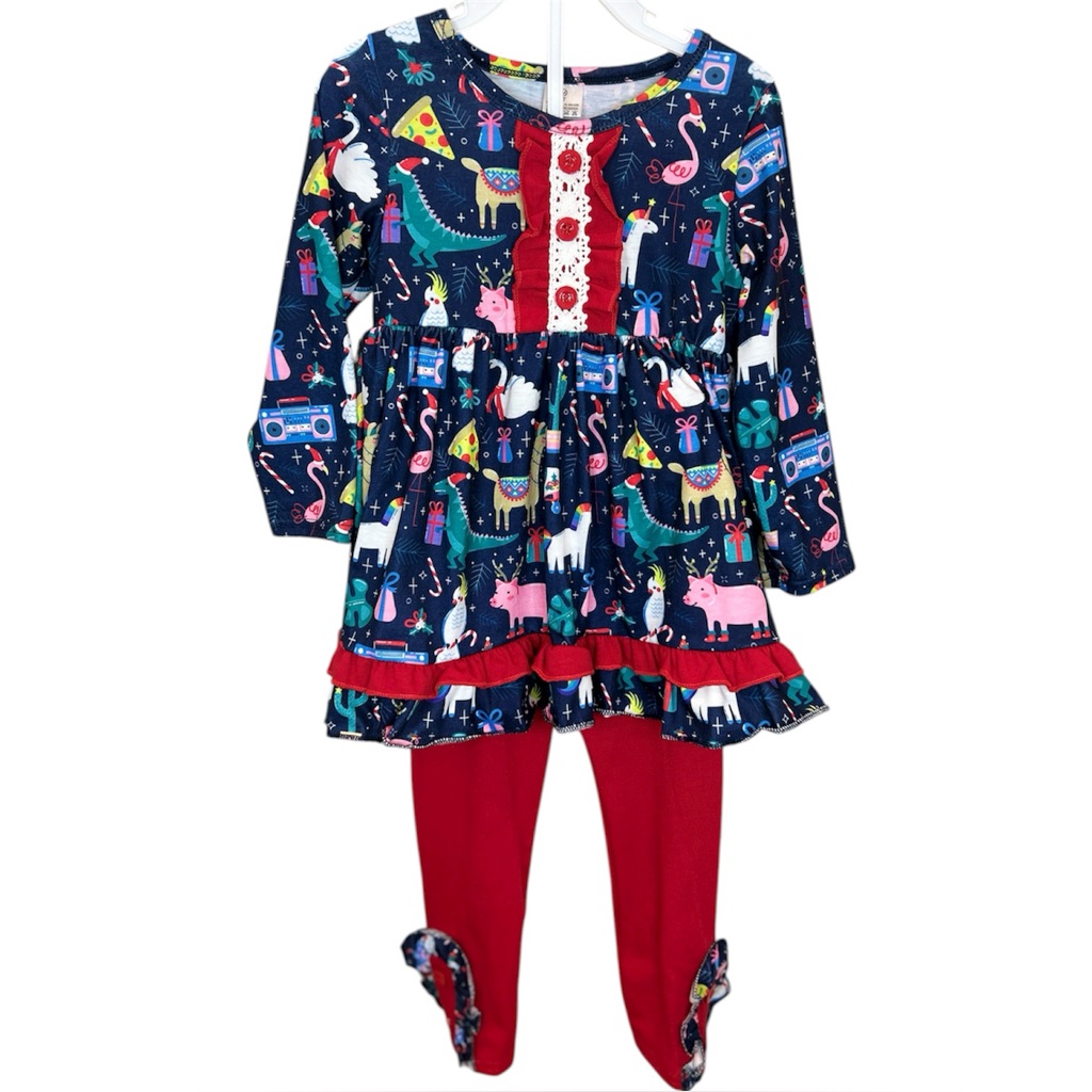 Baby/Toddler Girls 2-Piece Outfit Long Sleeve Dress Top & Leggings Nwot